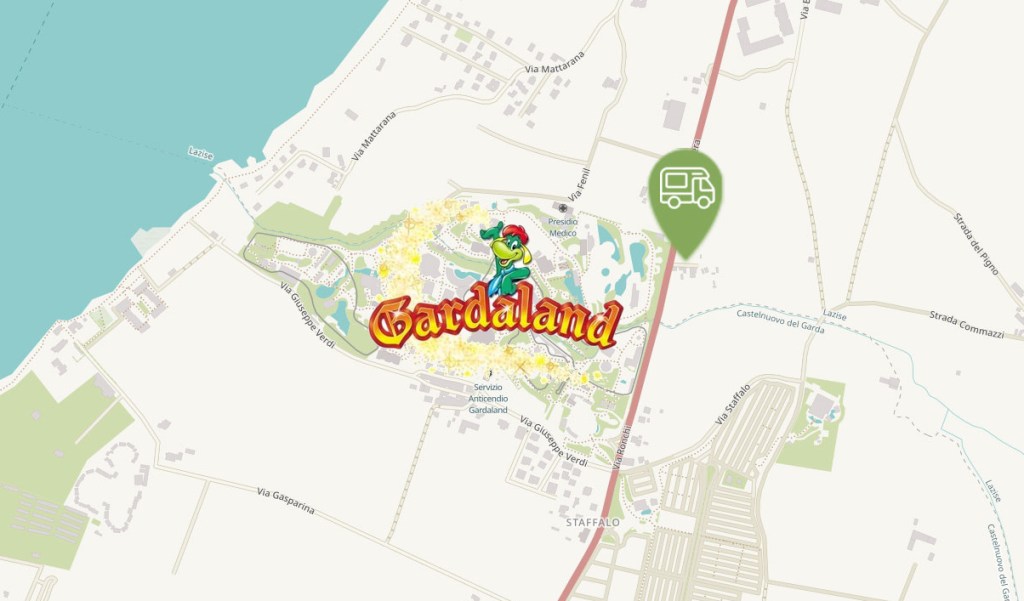 Nové místo na stání u zábavního parku&nbsp;Gardaland