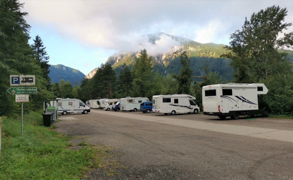 Ferlach – karavanové stání před průsmykem&nbsp;Loibl