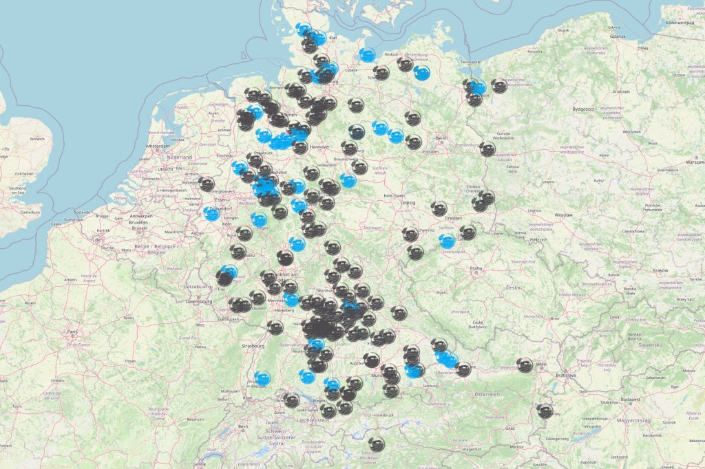 Staybetter na farmě s obytným autem, mapa farem