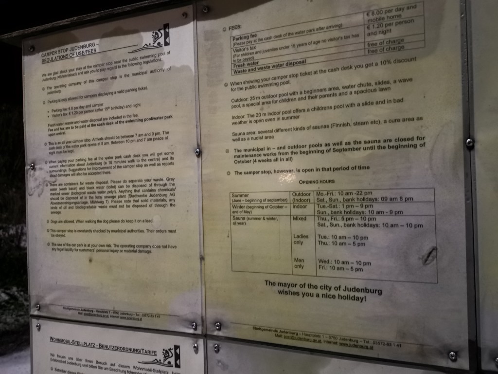 Judenburg - stání pro obytná auta, stellplatz