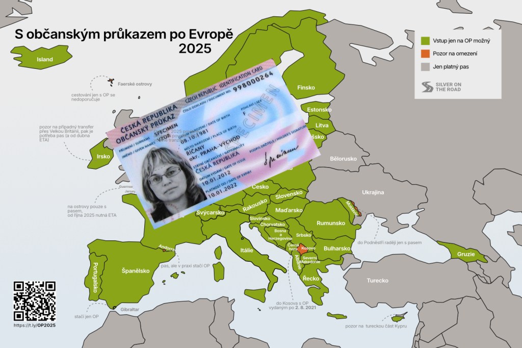 Kam jde cestovat v Evropě a okolí jen s občanským průkazem v roce&nbsp;2025